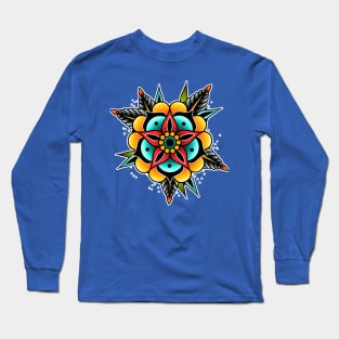 Traditional Flower Tattoo Long Sleeve T-Shirt